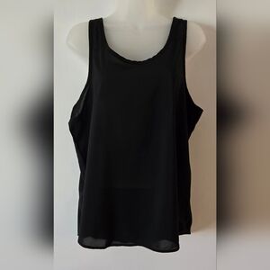 Wishful Park Sheer Tank Top Sz Large Black Euc